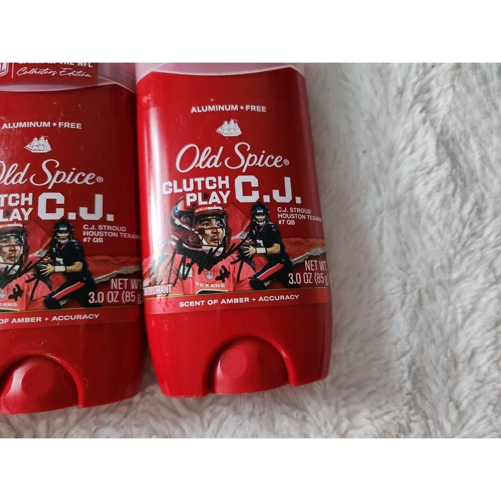 Lot of 3‎ Old Spice Clutch Play C.J. Stroud Houston Texans Deodorant 3oz NFL